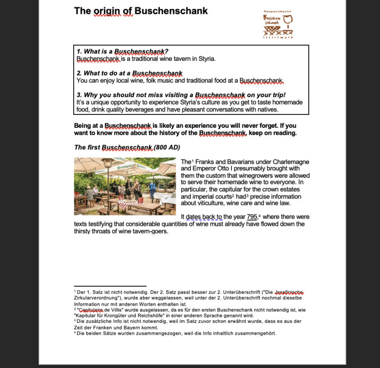 Beispieltext zum Buschenschank